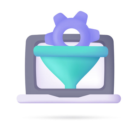 3D gears in a computer monitor Online web site maintenance repair conceptのイラスト素材