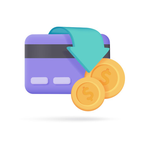 Credit card 3d icon. Online payment cashless society Secure payment by credit card. 3d illustrationのイラスト素材