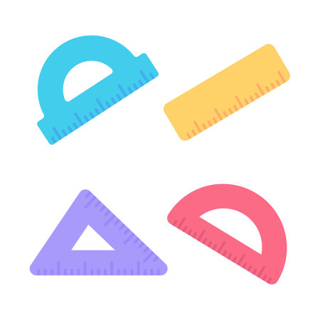triangular ruler child ruler for learning in schoolのイラスト素材