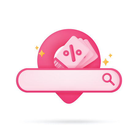 App search bar gift box promotion discount product festival season 3d illustrationのイラスト素材