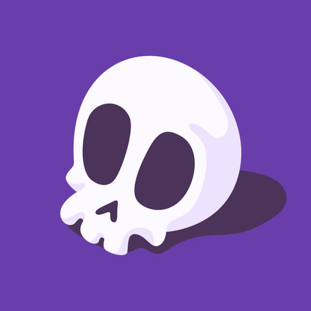 dead skull cartoon Performing a black magic ceremony. Halloween illustration.のイラスト素材
