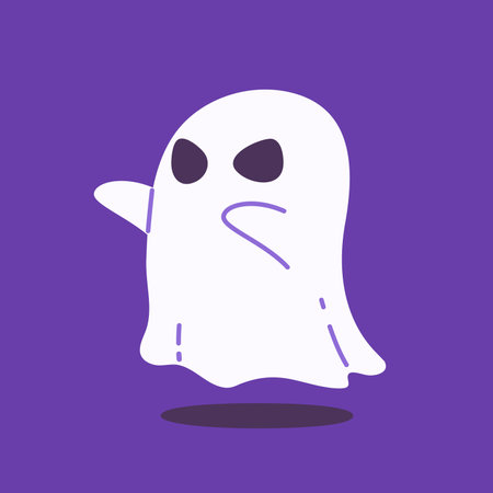 cute ghost cartoon ghost in white cloak halloween scary illustrationのイラスト素材