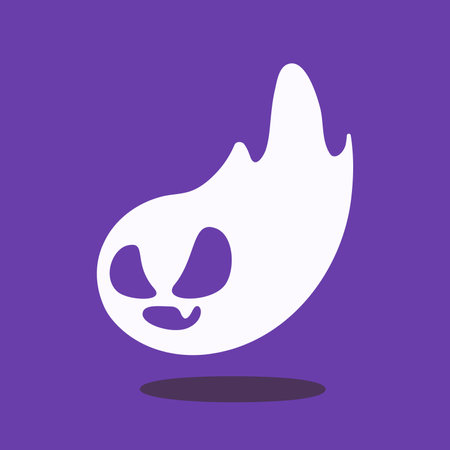 cute ghost cartoon ghost in white cloak halloween scary illustrationのイラスト素材