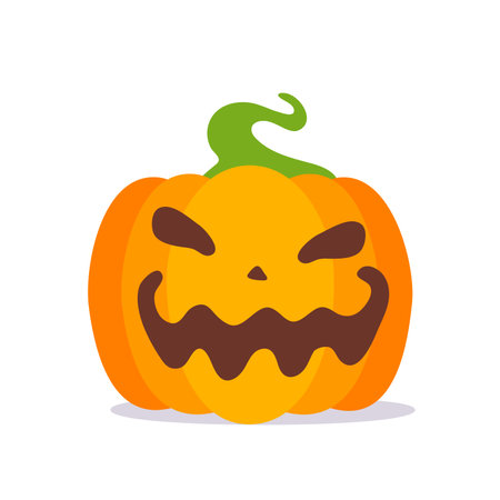 cartoon pumpkin carved ghost face Halloween party night terrorsのイラスト素材