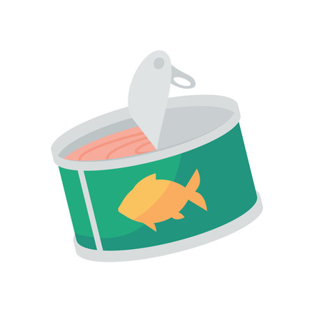 Canned fish. Delicious and simple canned food for hikers.のイラスト素材