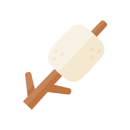 Marshmallow skewers. Campfire activities for hikers Roasted marshmallow until stickyのイラスト素材