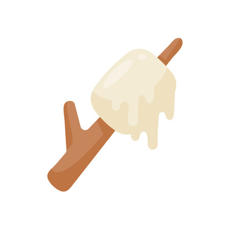 Marshmallow skewers. Campfire activities for hikers Roasted marshmallow until stickyのイラスト素材