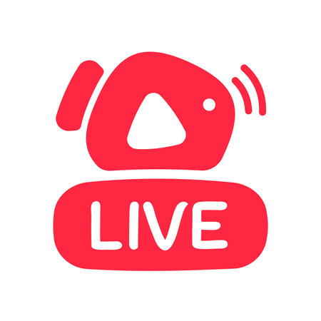social media live broadcast icon streaming video online meetingのイラスト素材