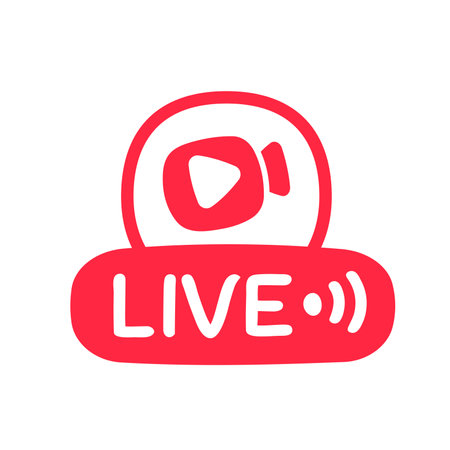 social media live broadcast icon streaming video online meetingのイラスト素材