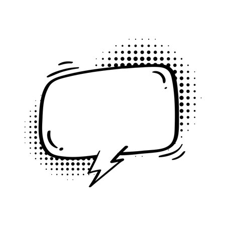 Comic speech bubbles. Comic dialogue on halftone shadows. Dots. Comic chat shouting.のイラスト素材