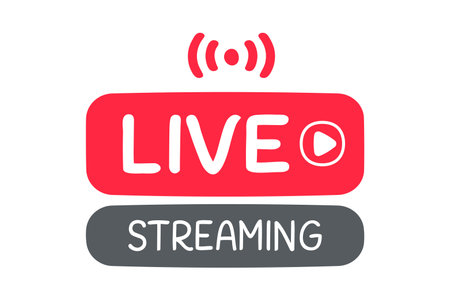 social media live broadcast icon streaming video online meetingのイラスト素材