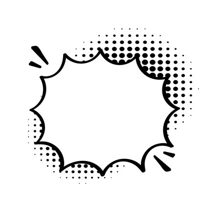 Comic speech bubbles. Comic dialogue on halftone shadows. Dots. Comic chat shouting.のイラスト素材