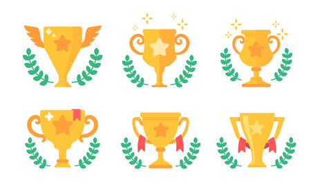 The golden trophy of success. Awards for winners of sports gamesのイラスト素材