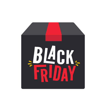 Shopping bags for purchasing Black Friday products, special offers, product discount promotionsのイラスト素材