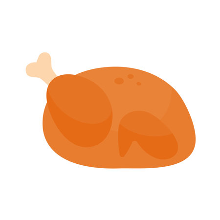 Roast Turkey. Thanksgiving Dinner Elements for decorating greeting cardsのイラスト素材
