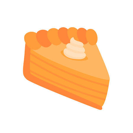 Pumpkin Pie with Whipped Top Sweet Food for Thanksgivingのイラスト素材