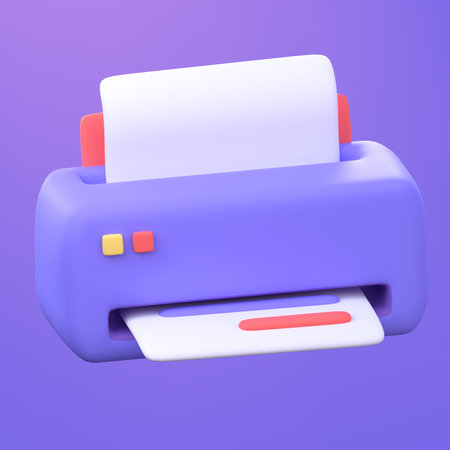 3D document printer icon. Office business element with clipping path.の写真素材