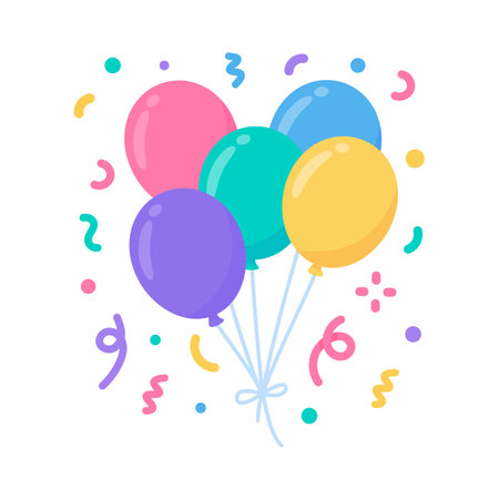 Party balloons. colorful balloons For decorating birthday partiesのイラスト素材