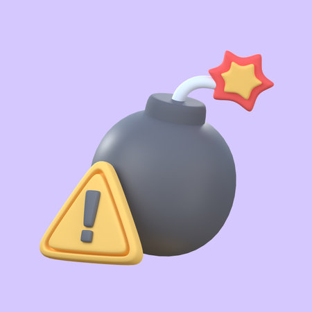 Time bomb with surveillance symbol Warning before the financial crisis. 3D Illustration with clipping path.の写真素材