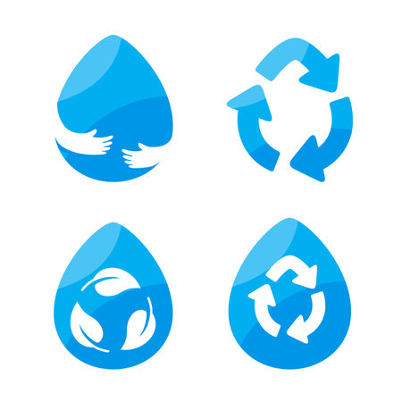 Drops of water that reuse water Reducing water use on World Water Dayのイラスト素材