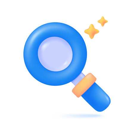 Vector 3D magnifying glass exploring. The idea of ââexpanding the results of research to find some results.のイラスト素材