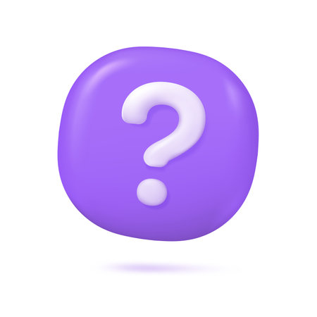 3D question mark on speech box. Doubt. Question that needs an answer. 3D Vector Illustration.のイラスト素材