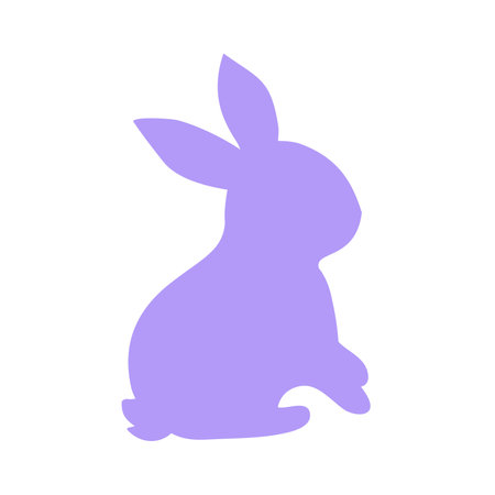 Silhouette of the Easter Bunny in various poses. Easter egg festival greeting card decorative elementsのイラスト素材