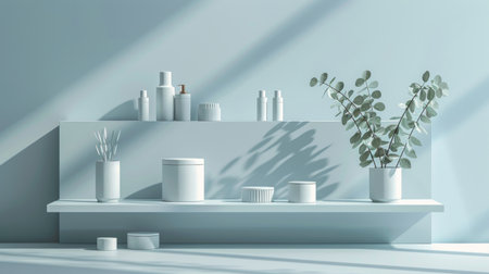 Picture a simple yet sophisticated 3D ecommerce platform, where minimalism meets functionality.の素材