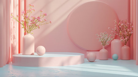 an eCommerce store design that embodies minimalism through simple 3D graphic UI and UX elements.の素材