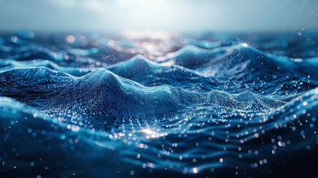 Cyber ocean waves of flowing dataの素材
