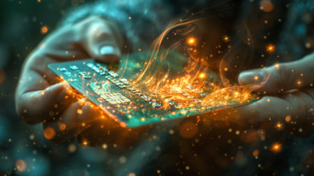 Enchanted credit cards casting protection spellsの素材