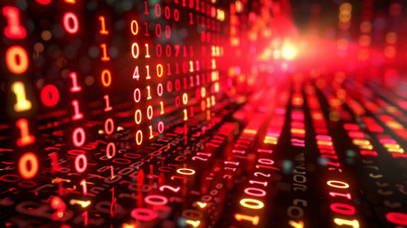 Binary code duel in a cyber arenaの素材