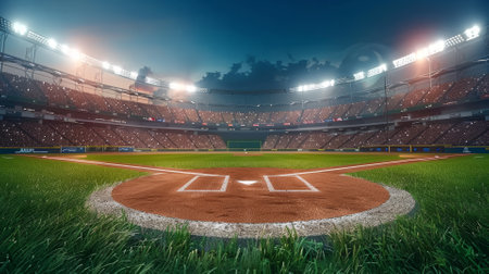A game-winning home run under the stadium lightsの素材