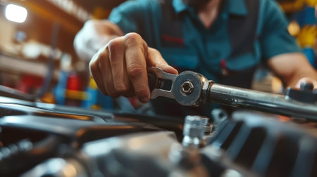 An instructional workshop on basic car repairs and maintenanceの素材