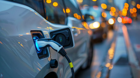 A company transitioning its fleet to electric vehiclesの素材