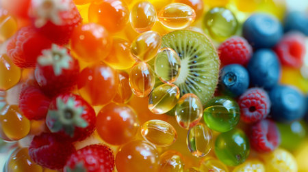 Fruit capsule kaleidoscope, swirling patterns of healthの素材
