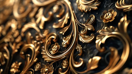 Antique gold filigree, detailed luxury in abstract formの素材