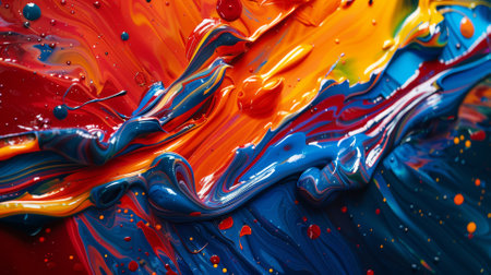 Color splash, vibrant paints collidingの素材