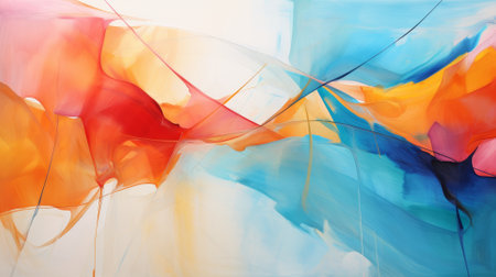 Colorful abstract painting, edges with room for copyの素材