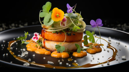 Gourmet food plating, culinary art and eleganceの素材