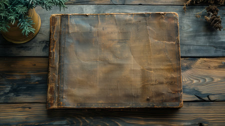 Classic book on wooden table, reading timeの素材