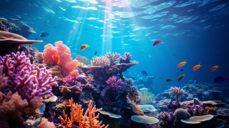 Underwater coral reef, marine lifeの素材