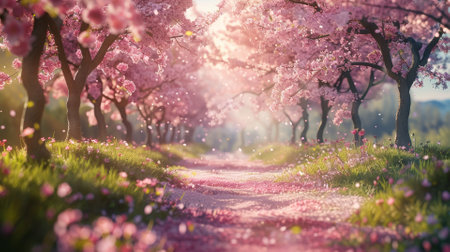 Blossoming cherry orchard, spring renewalの素材