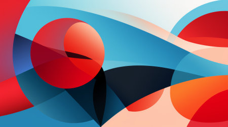 Bold abstract geometric shapes, vibrant with corner copy spaceの素材