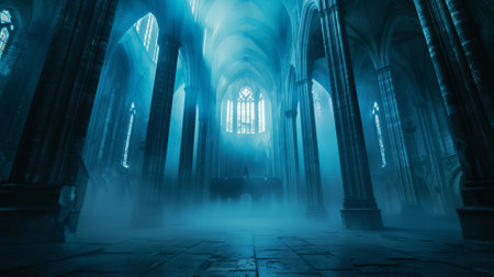 Gothic cathedral at dusk, architectural aweの素材