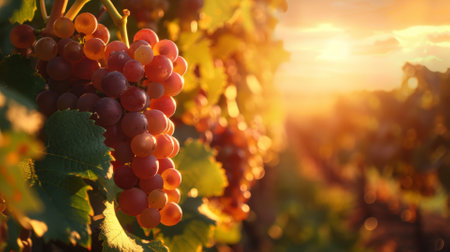 Rustic vineyard at golden hour, vintage charmの素材
