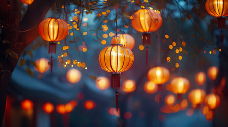 Glowing lantern festival, cultural beautyの素材