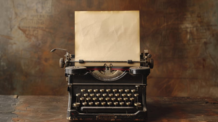 Vintage typewriter with blank paper, storytelling conceptの素材