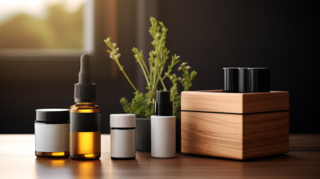 Simple product packaging mockup for organic skincare productsの素材
