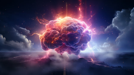 Creative nebula, brain forming stars of ideasの素材